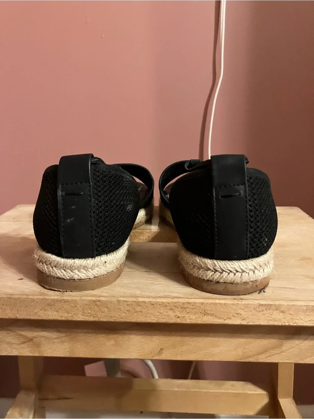 Esprit Black Open-Toe Espadrille Flats